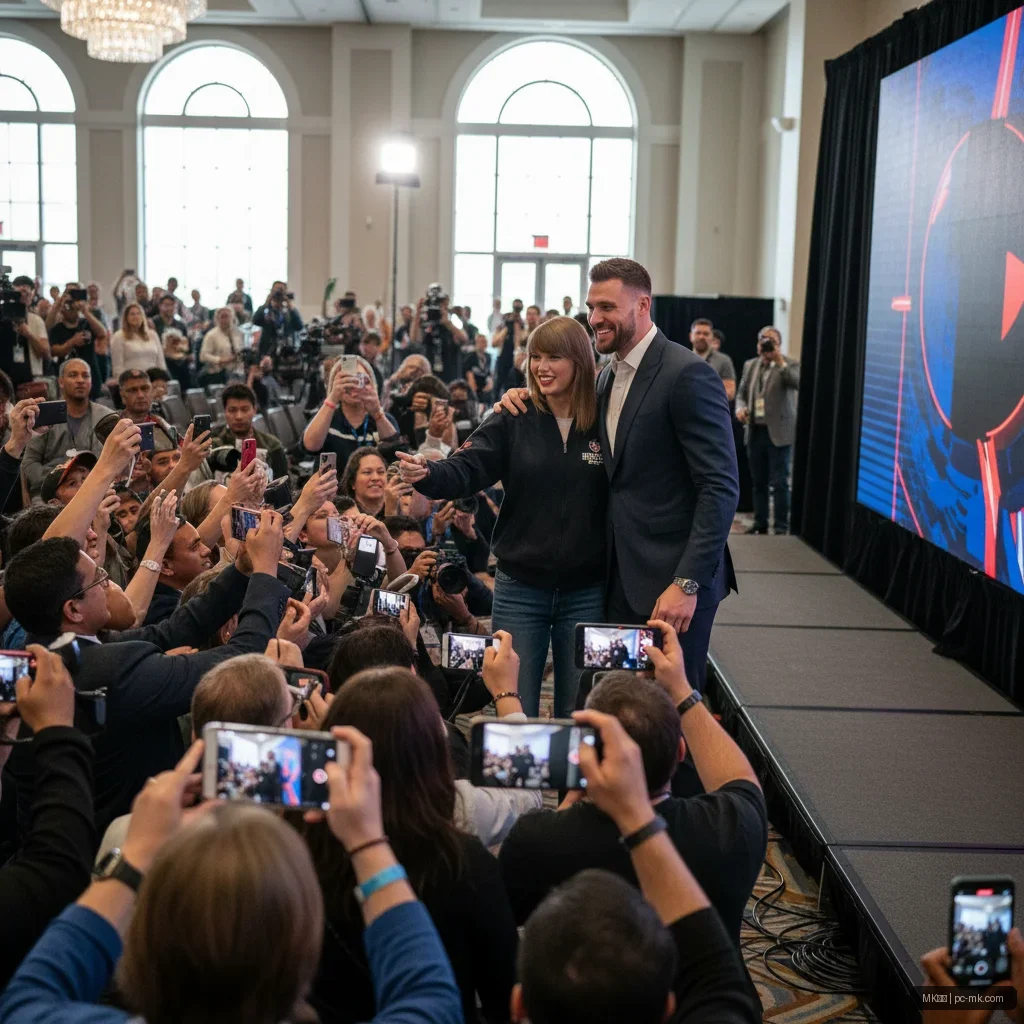 MK体育 - 泰勒现身NFL赛场支持特拉维斯，跨界组合引MK体育热议 配图1